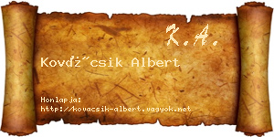 Kovácsik Albert névjegykártya