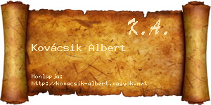 Kovácsik Albert névjegykártya